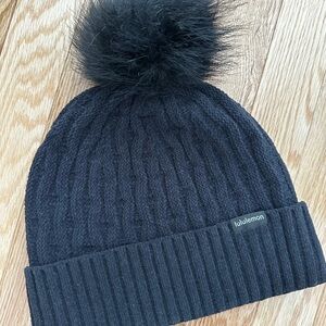 lululemon athletica Black Knit Pom-Pom Hat